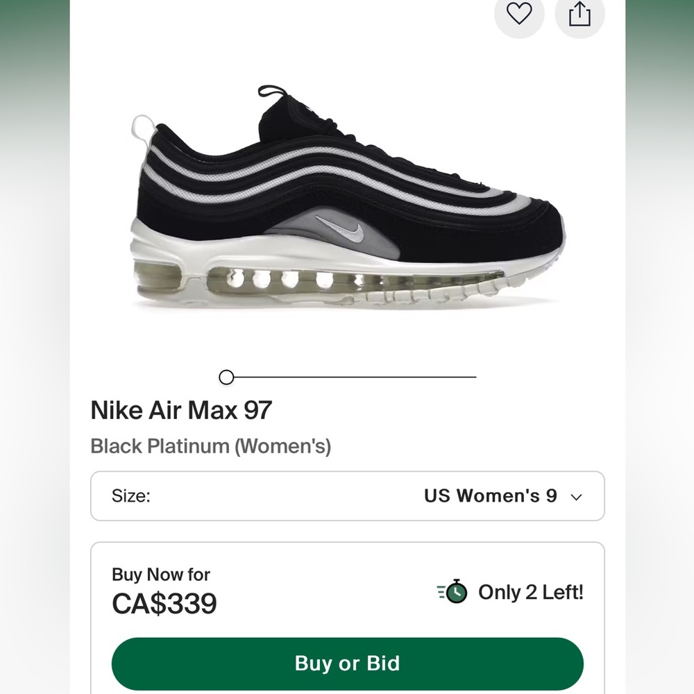 Nike Air Max 97 Black Platinum
